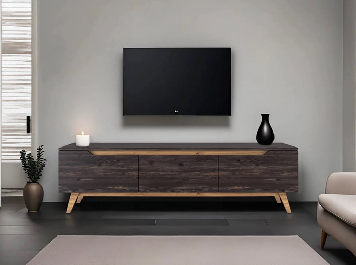 Hanah Home Soporte para TV D1 - 1009 Negro y Nogal Hanah Home Soporte para TV D1 - 1009 Negro y Nogal